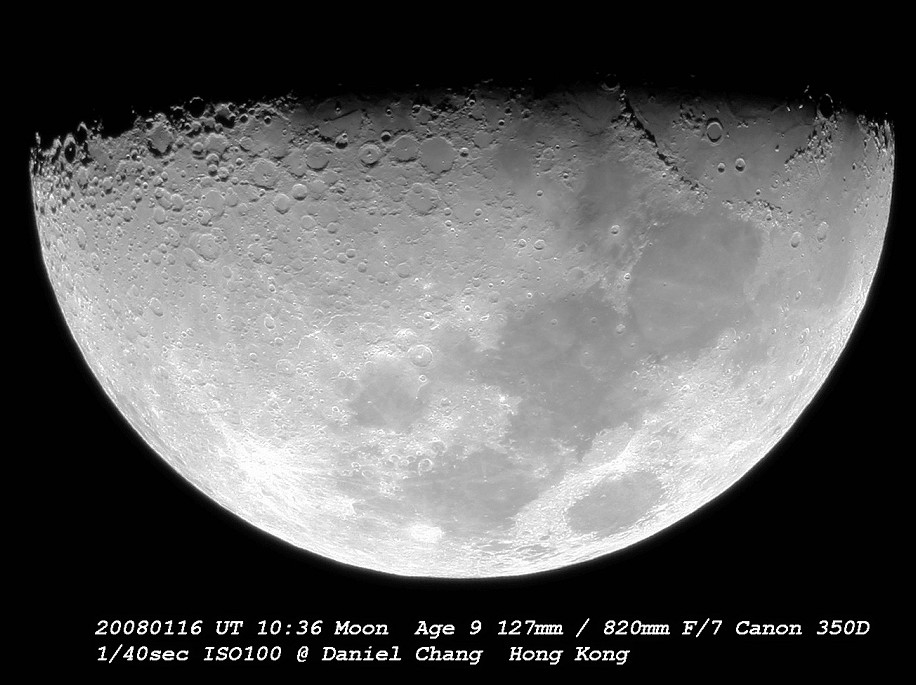 20080116 UT 10:36 Moon Age 9