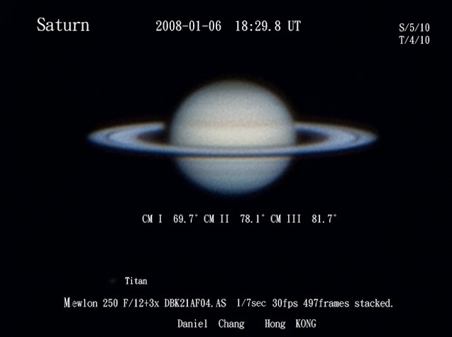 20080106 18:29UT Saturn
