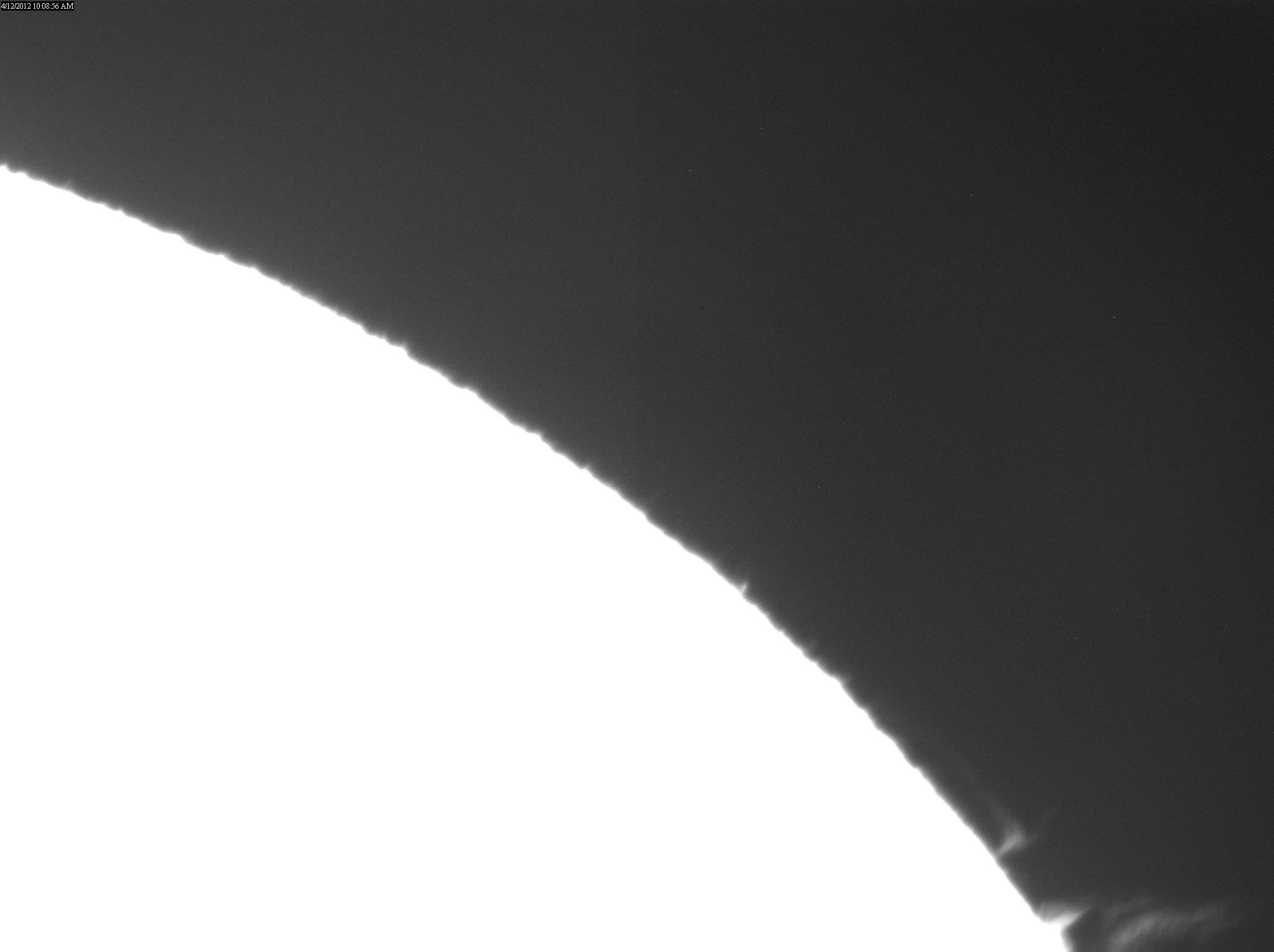 2012 Apr 12 Sun - prominence on the north-east limb