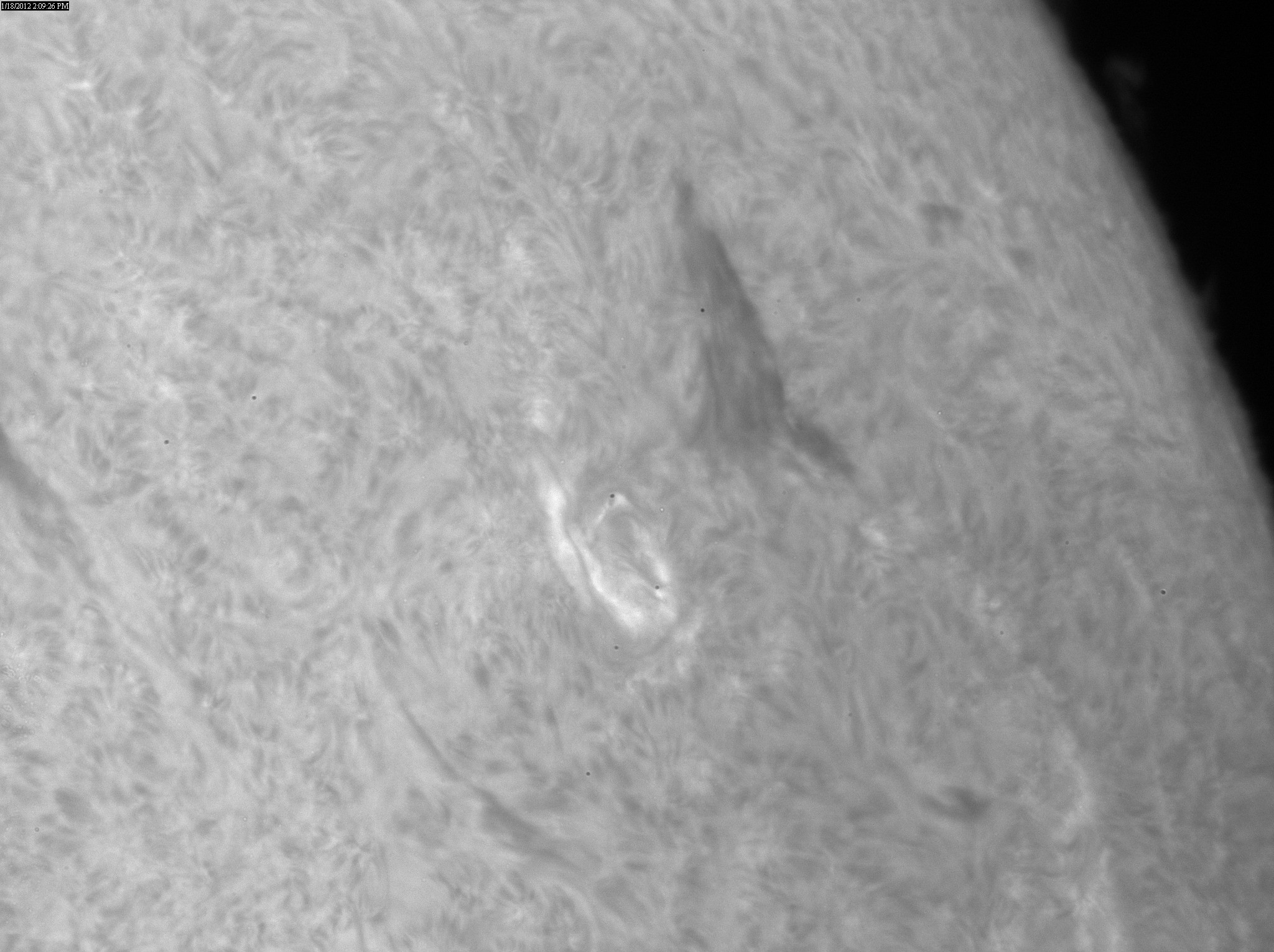 2012 Jan 18 Sun - surface features