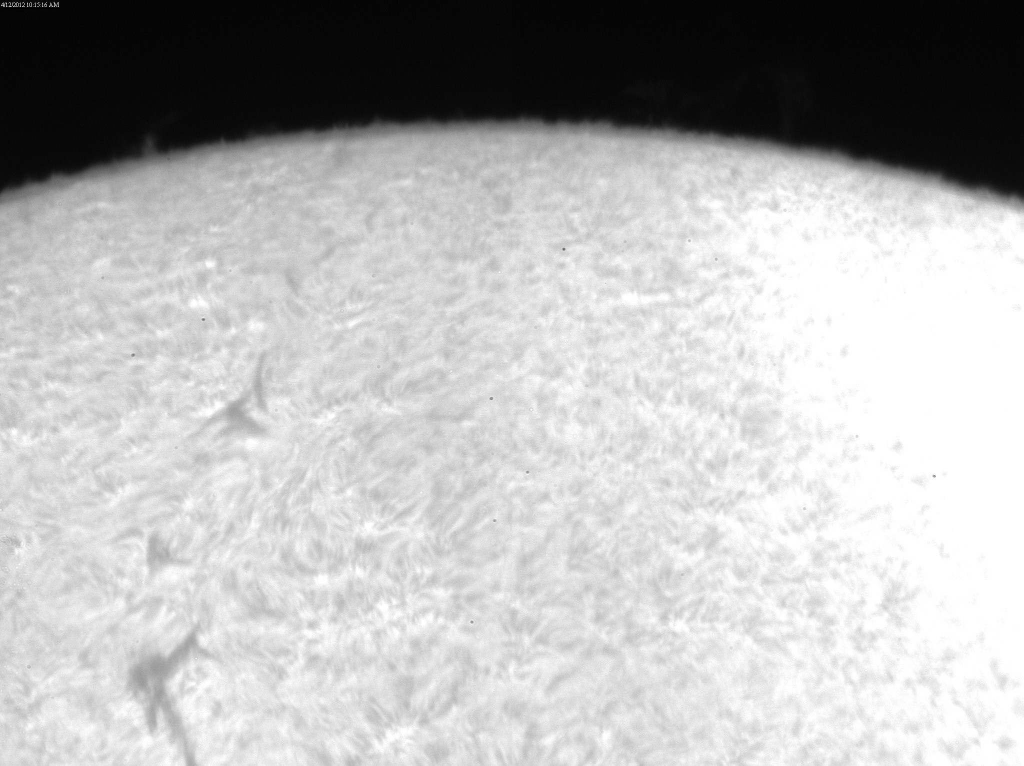 2012 Apr 12 Sun - filaments and plage