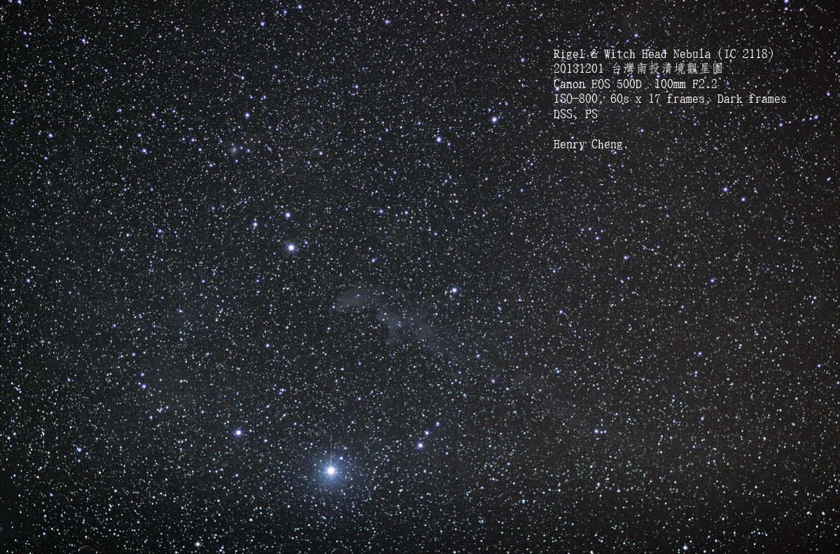 Rigel & Witch Head Nebula (IC 2118)